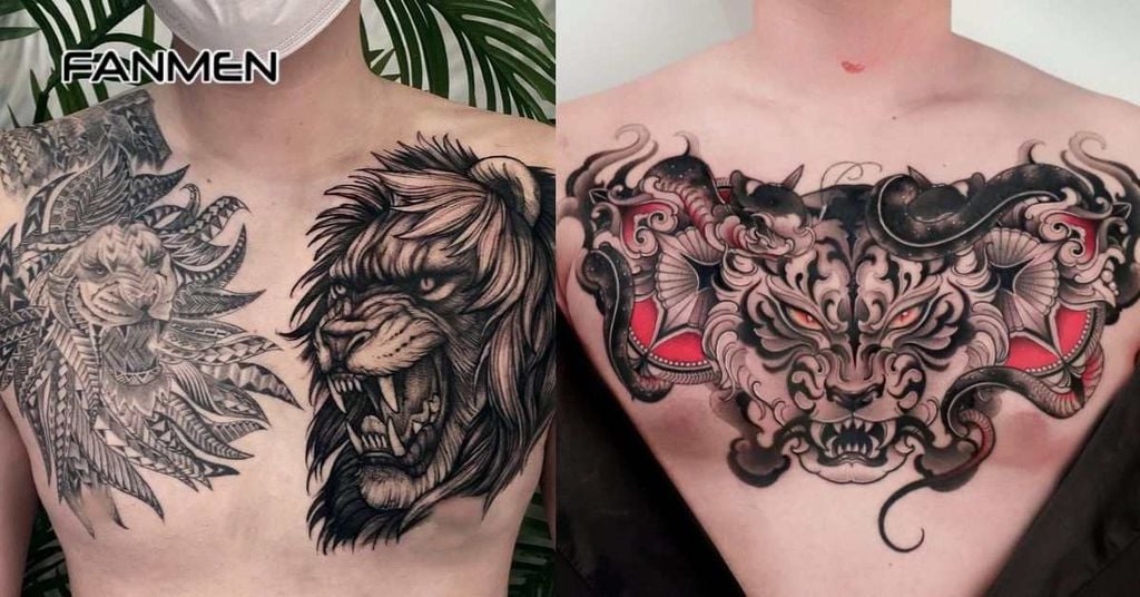 Hình xăm hổ kết hợp yếu tố khác