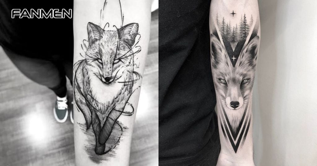 Hình Xăm Hồ Ly Blackwork