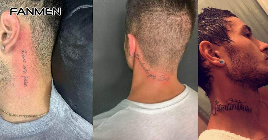 Hình xăm họ tên ở cổ cho nam 3
