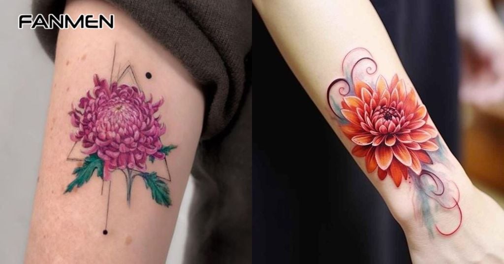 Hình xăm hoa màu chân thực, sống động 6