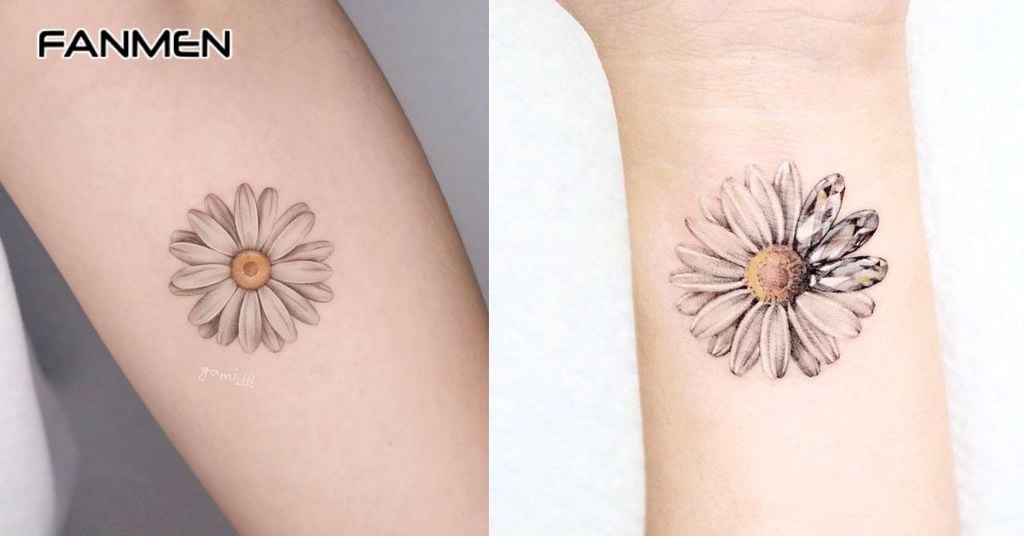 Hình xăm hoa cúc mini 1