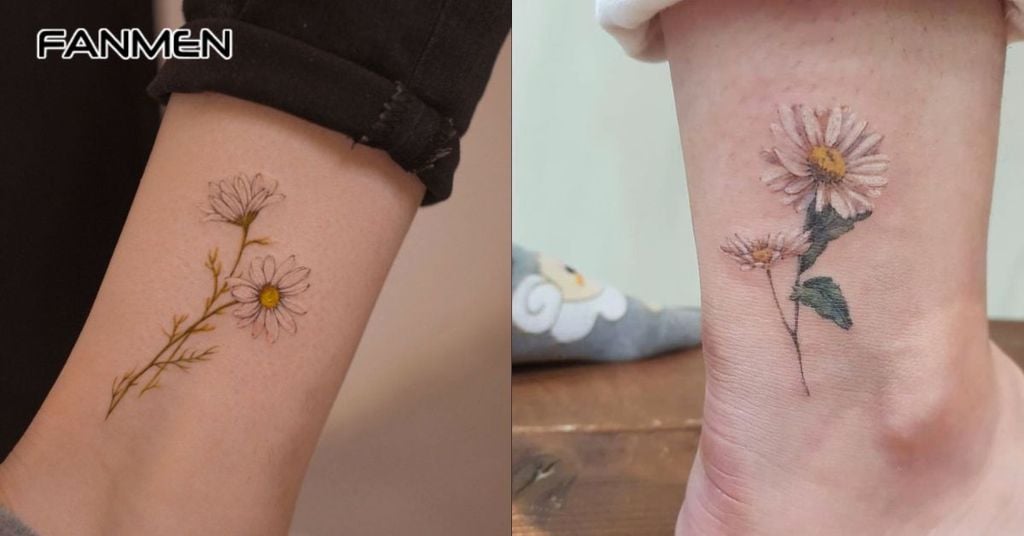 Hình xăm hoa cúc mini 5