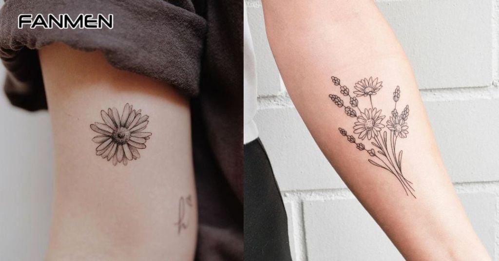 Hình xăm hoa cúc mini 8