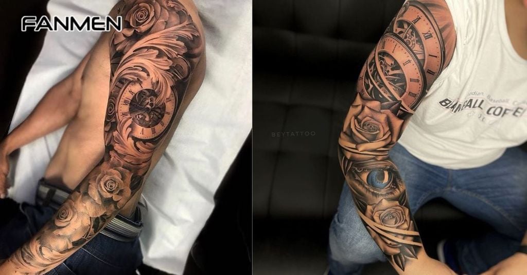 Hình xăm hoa hồng kín tay 5