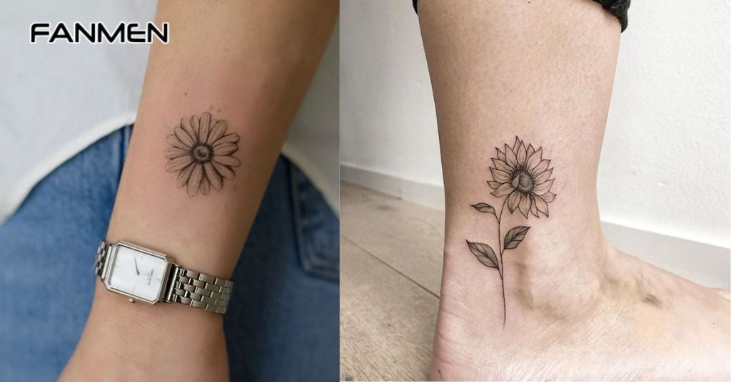 hình xăm hoa hướng dương mini 3