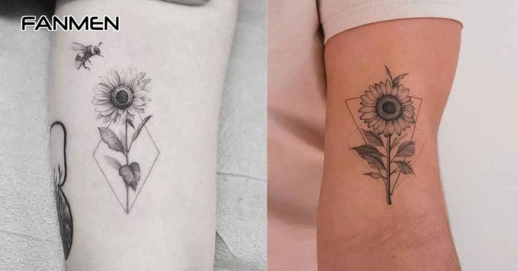hình xăm hoa hướng dương mini 5