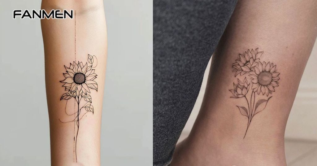 hình xăm hoa hướng dương mini 6