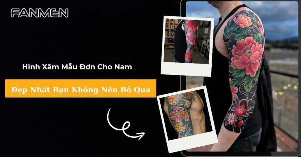 Hình xăm hoa mẫu đơn cho nam