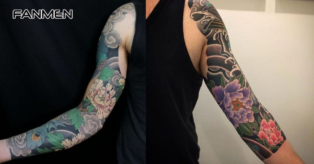 Hình xăm hoa mẫu đơn kín tay&nbsp;5