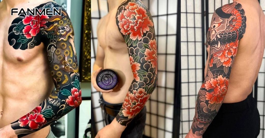 Hình xăm hoa mẫu đơn kín tay 8