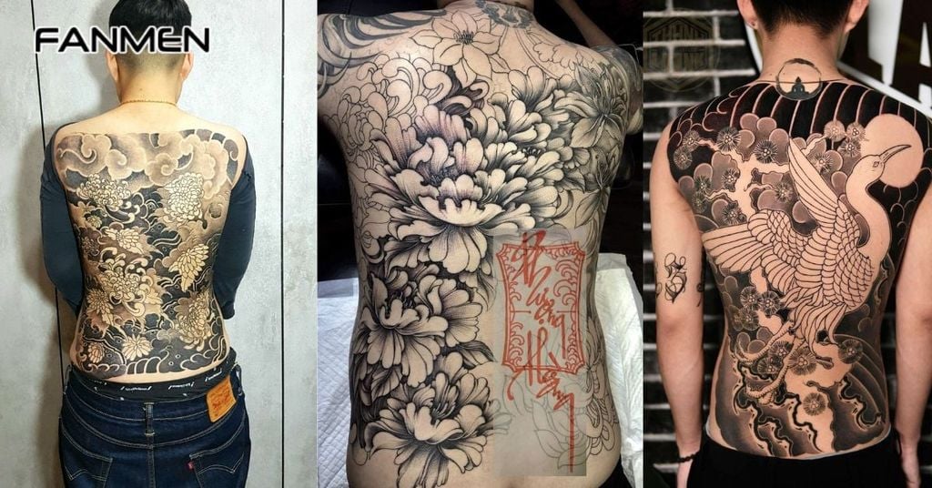 Hình xăm hoa ở lưng 5