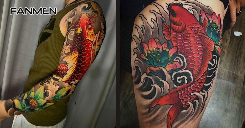 Hình hoa sen cá chép 1