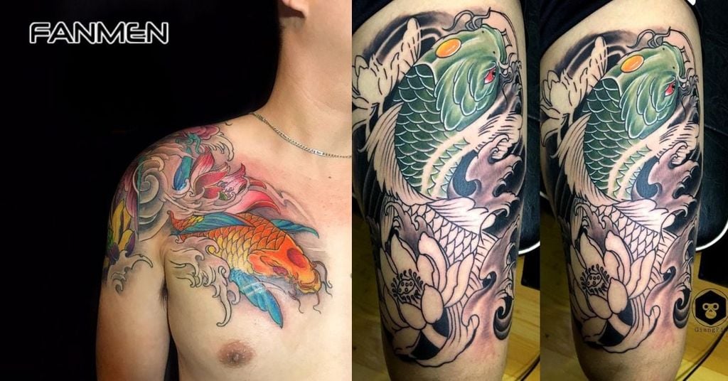 Hình hoa sen cá chép 2