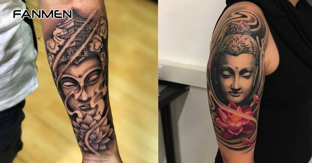 Hình hoa sen và đức phật 2