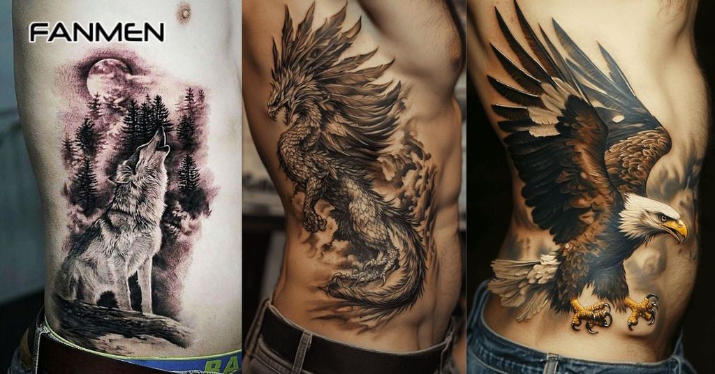 Hình xăm bên hông nam về động vật 11