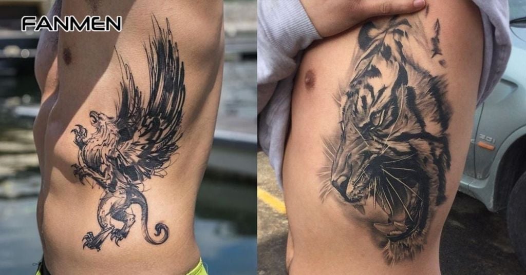 Hình xăm bên hông nam về động vật 1