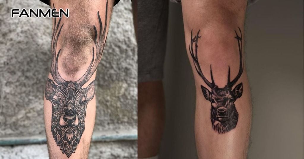 Hình xăm hươu cho nam ở chân 5