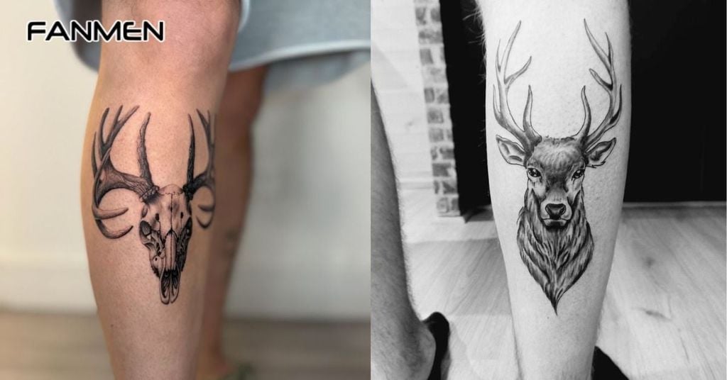Hình xăm hươu cho nam ở chân 9