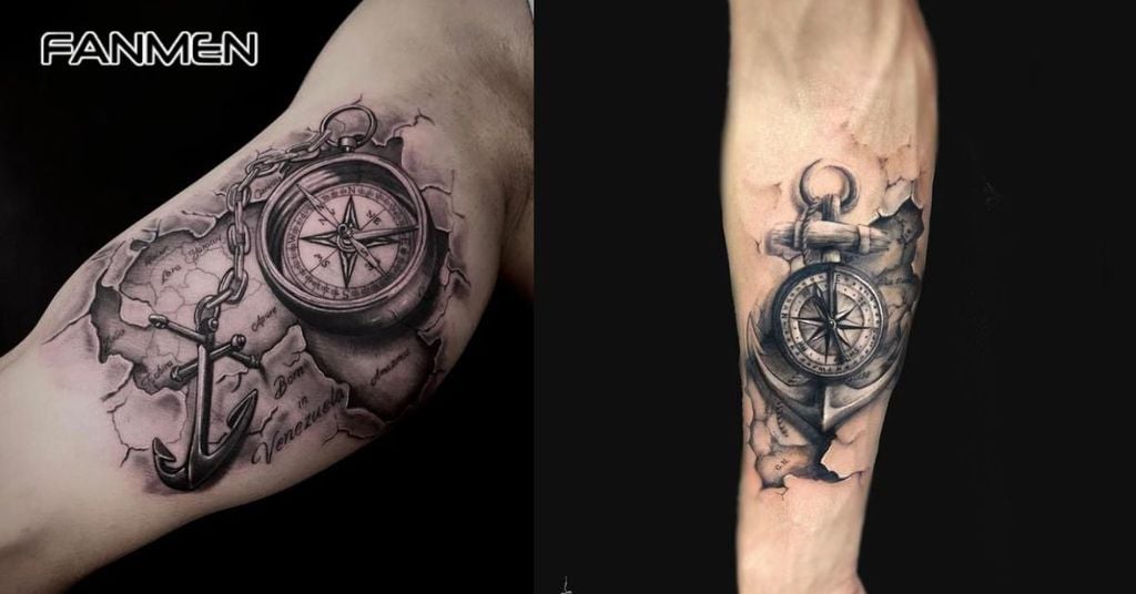 Hình xăm la bàn 3D 6