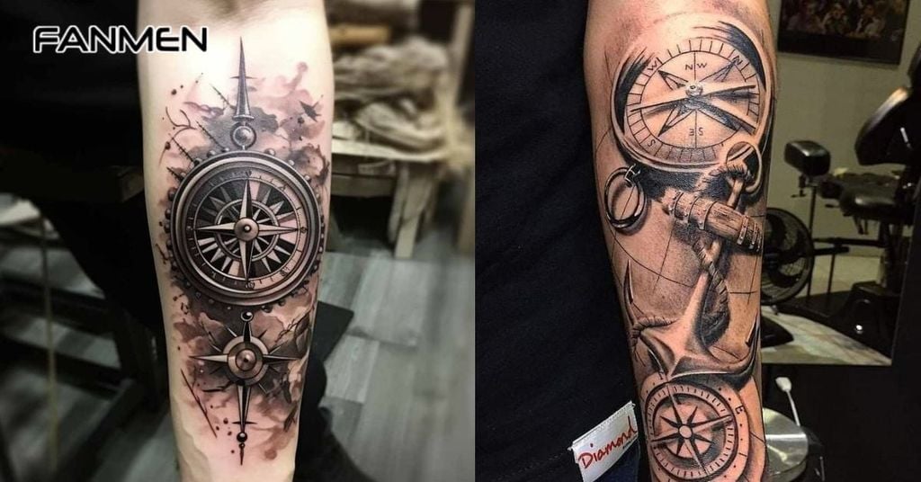 Hình xăm la bàn 3D 8