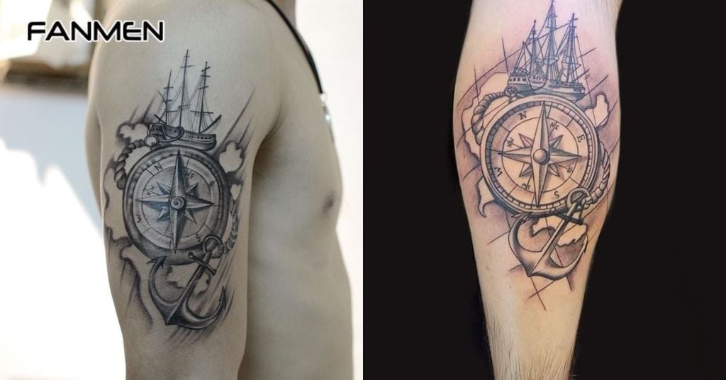 Hình xăm la bàn 3D 7