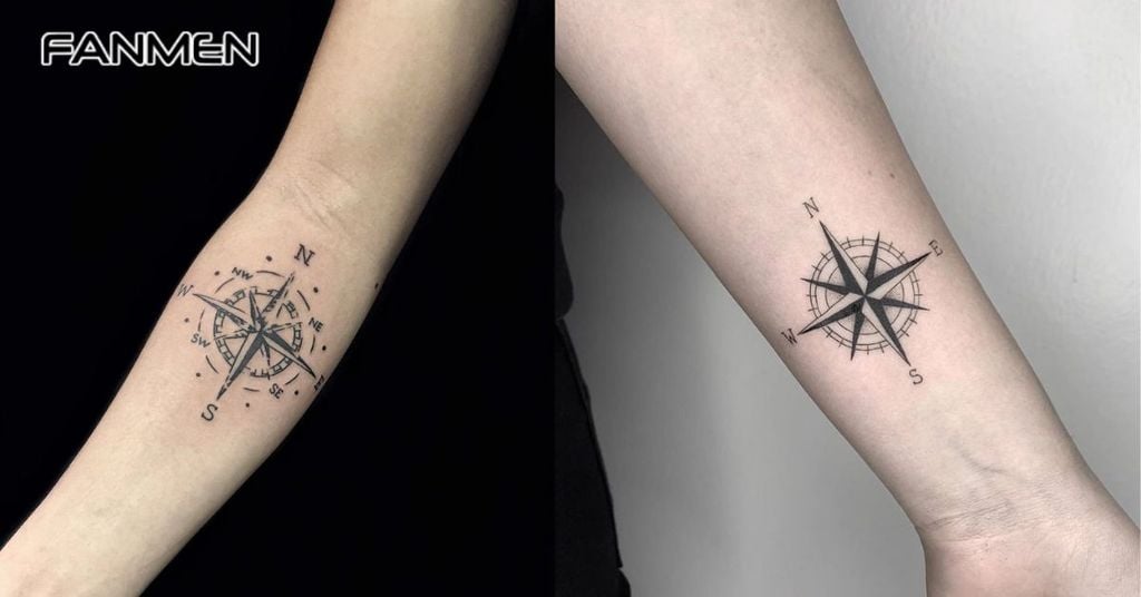 Hình xăm la bàn mini 5