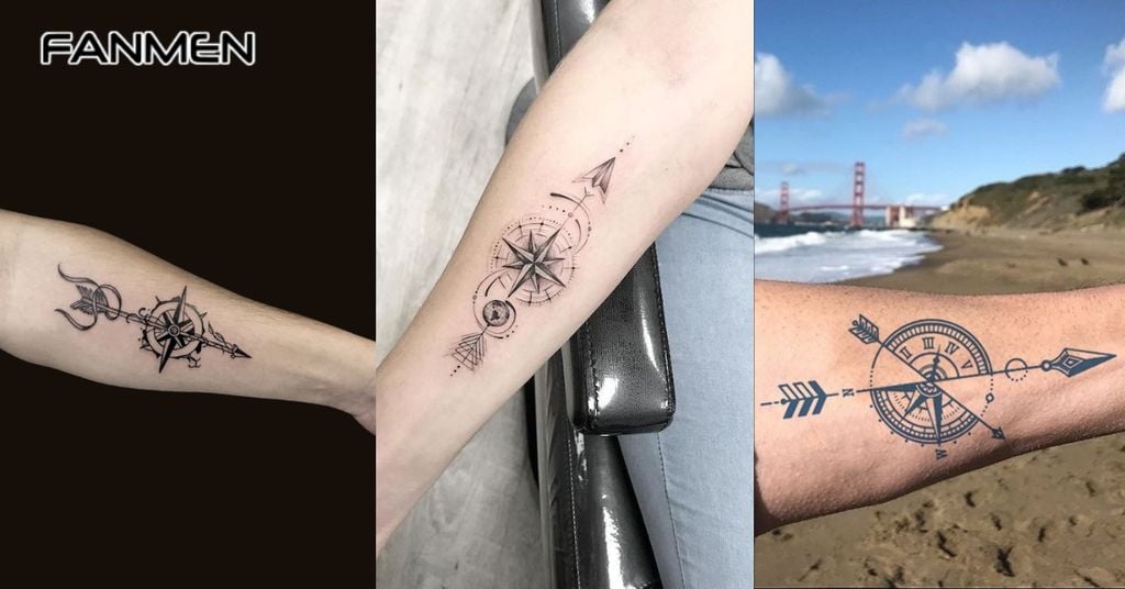 Hình xăm la bàn mini