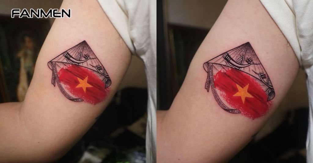 Hình xăm lá cờ Việt Nam ở cánh tay 4