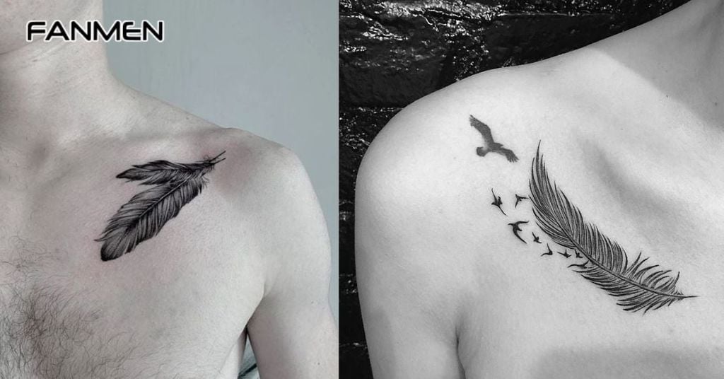 Hình xăm lông vũ cho nam ở các vị trí khác 2