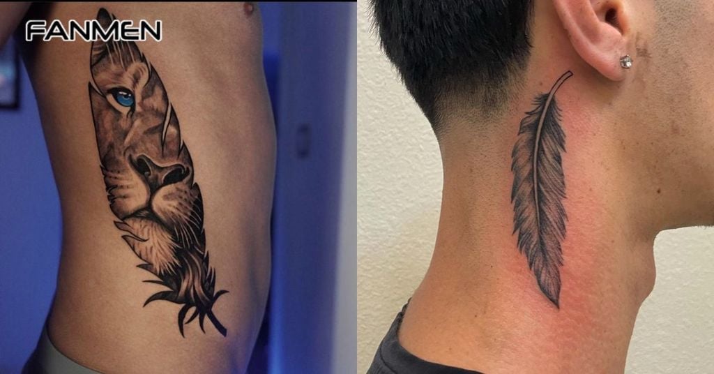 Hình xăm lông vũ cho nam ở các vị trí khác 7