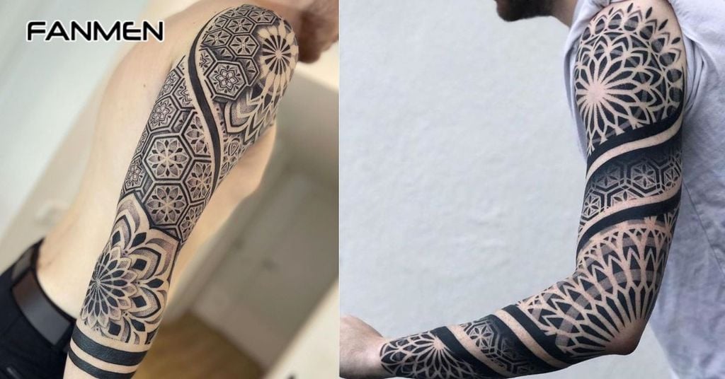 Hình xăm mandala blackwork 3