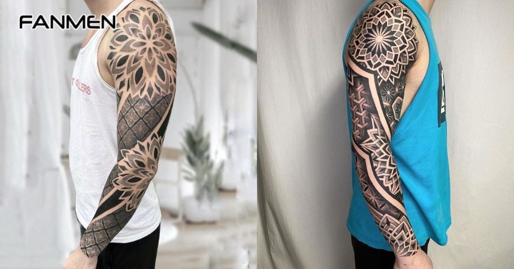 Hình xăm mandala blackwork 5