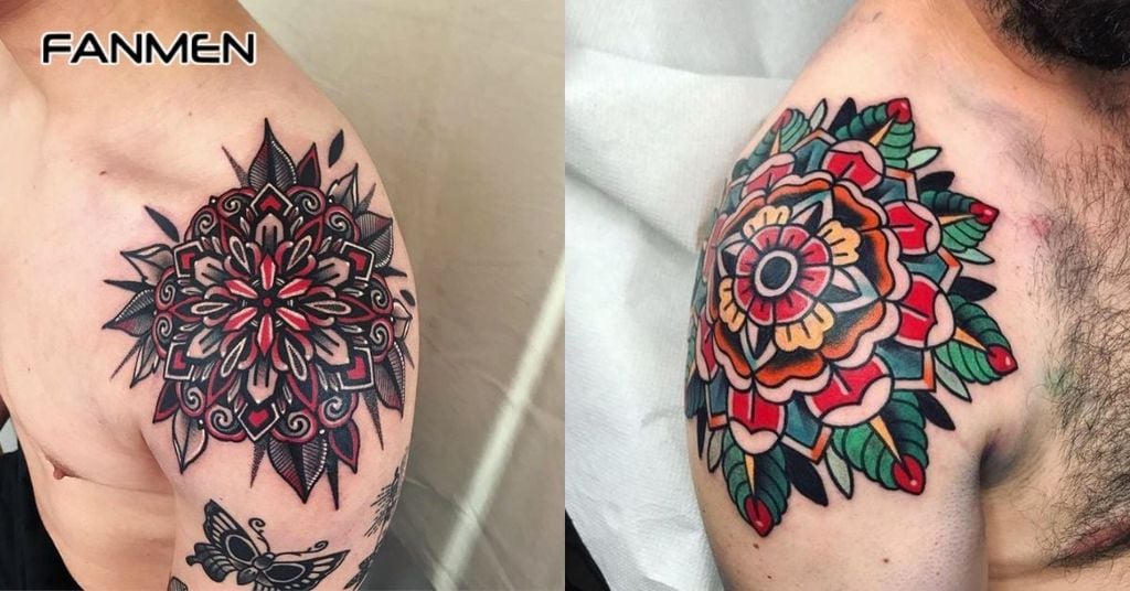 Hình xăm mandala màu sắc 6