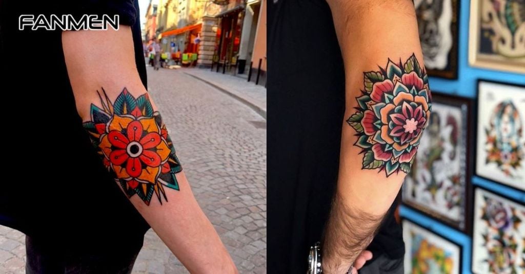 Hình xăm mandala màu sắc 7