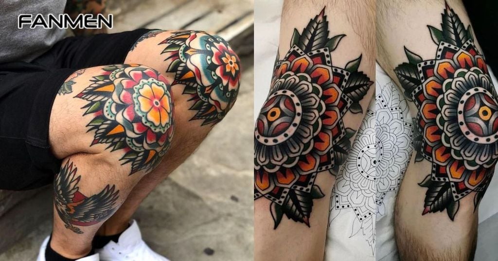 Hình xăm mandala màu sắc 8