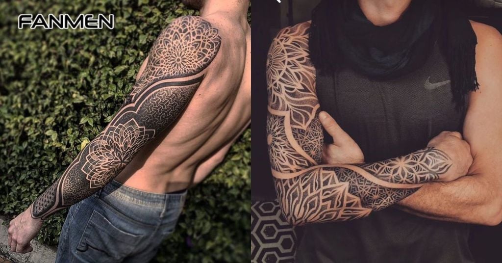 Hình xăm mandala kiểu tattoo sleeve 6