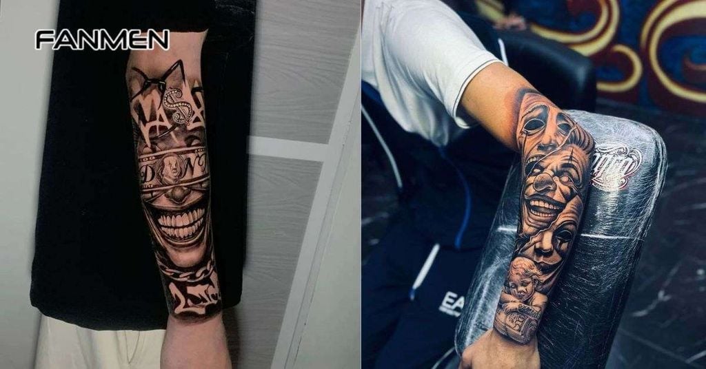 Hình xăm nửa tay cho nam mạnh mẽ, cá tính