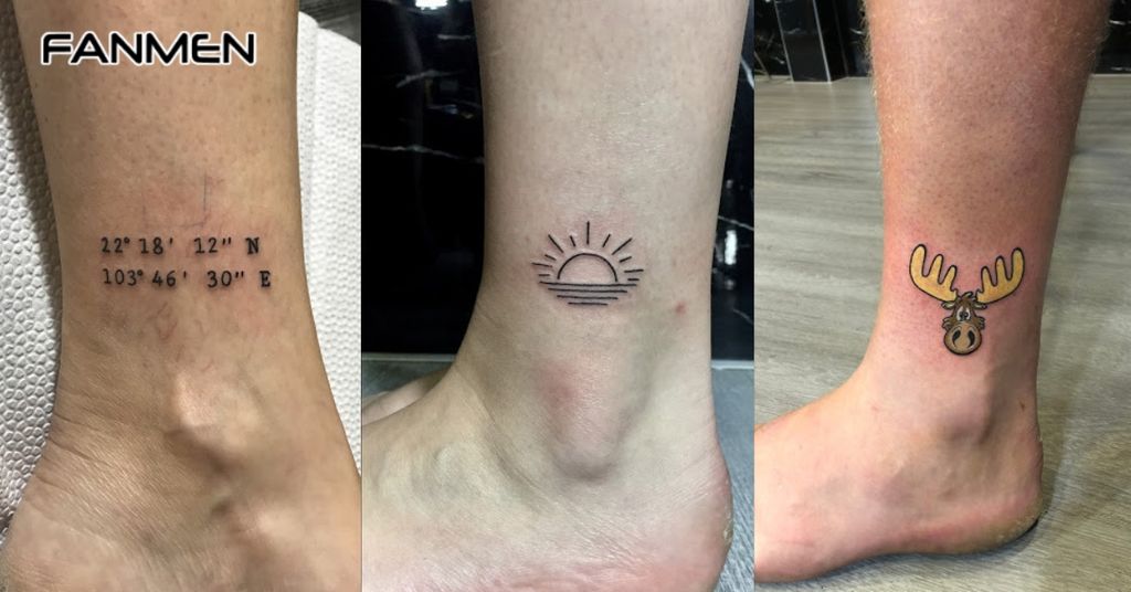 Hình xăm mắt cá chân tối giản