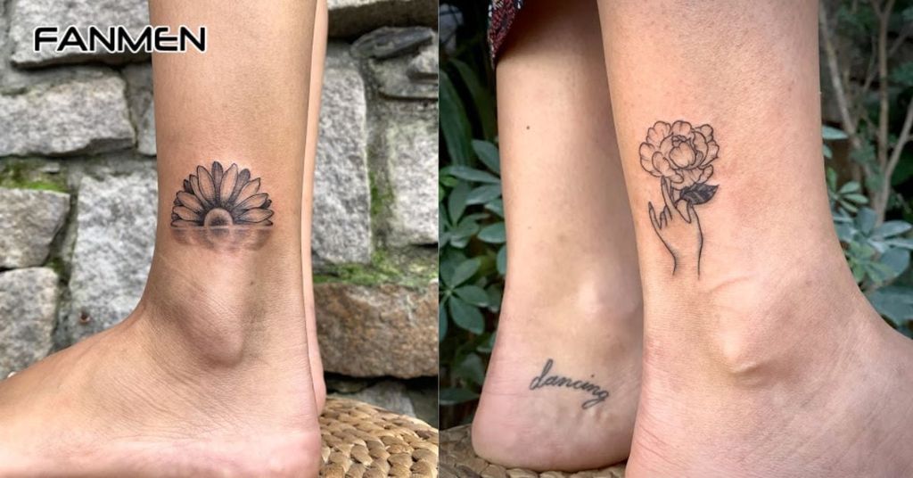 Hình xăm mắt cá chân tối giản 4