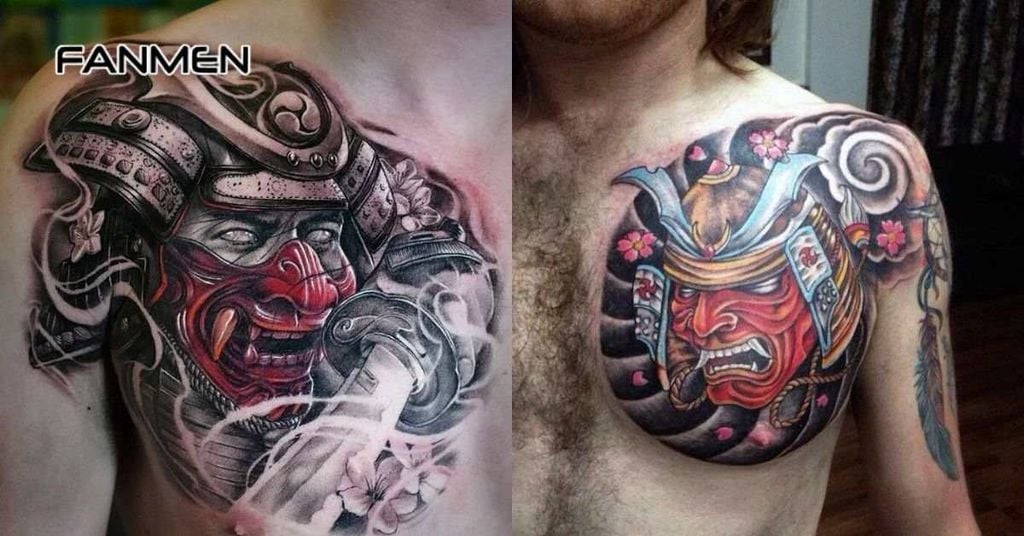 Hình xăm mặt quỷ ở ngực nam