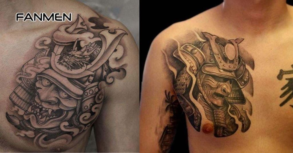 Hình xăm mặt quỷ ở ngực nam