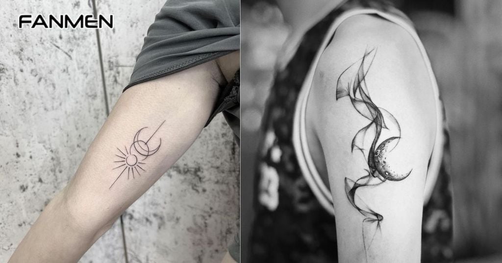 Hình xăm hình mặt trăng 1