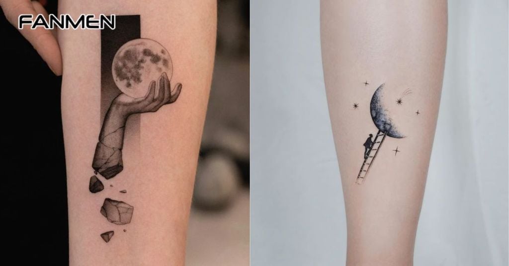 Hình xăm hình mặt trăng 6