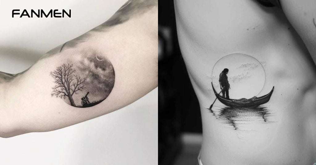 Hình xăm hình mặt trăng 7