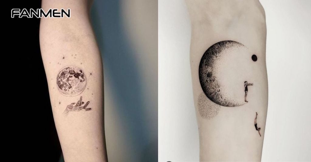 Hình xăm hình mặt trăng 9