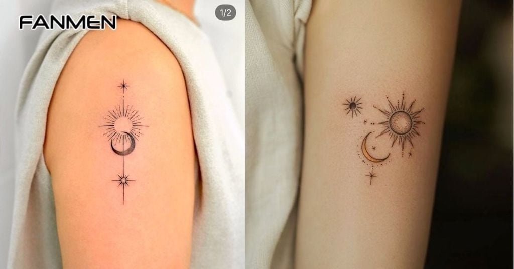 Mẫu hình xăm mặt trăng đơn giản 1