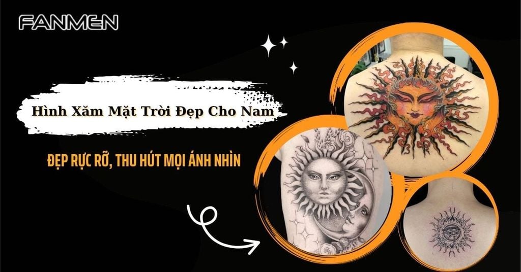 Hình xăm mặt trời đẹp cho nam