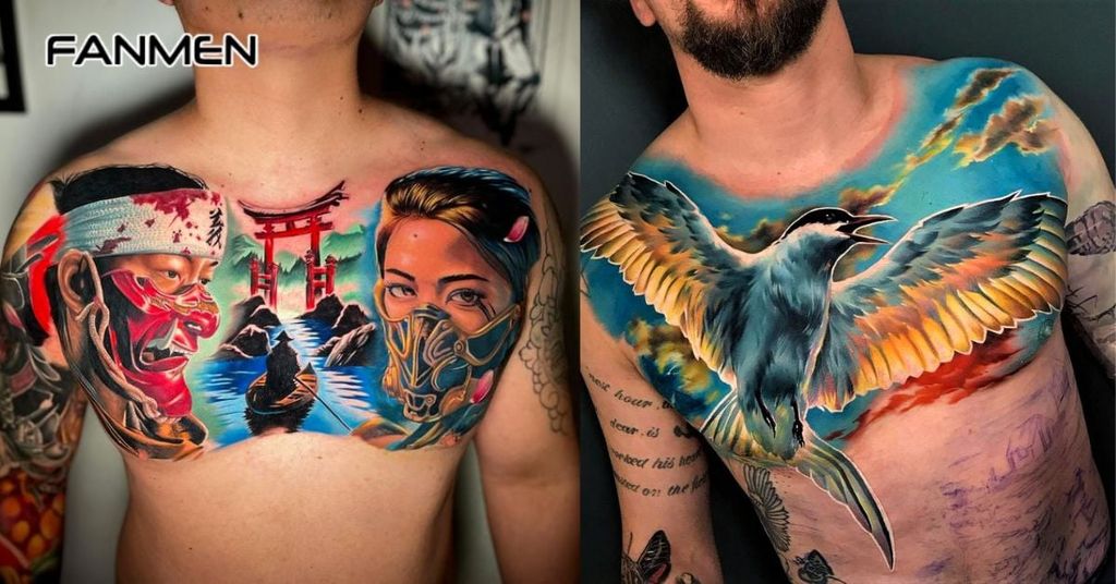 Hình xăm màu nước cho nam