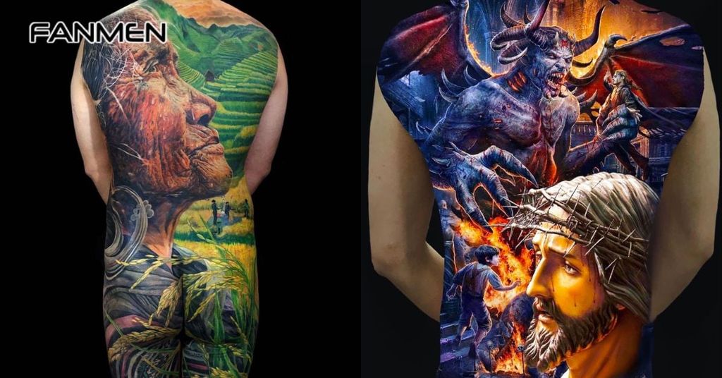 Hình xăm màu nước cho nam