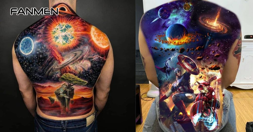 Hình xăm màu nước cho nam